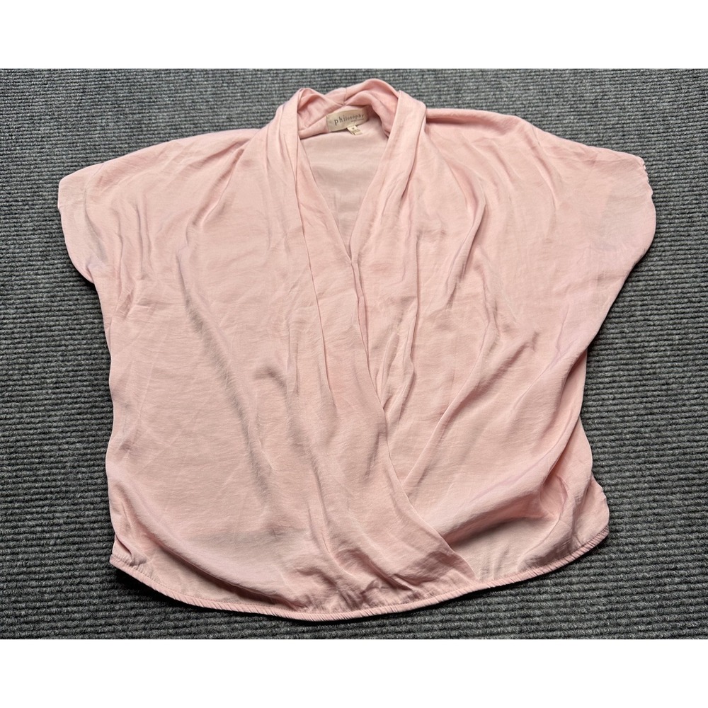 Philosophy Republic Clothing Shirt Top Womens Medium Pink Surplice‎ Wrap Dolman